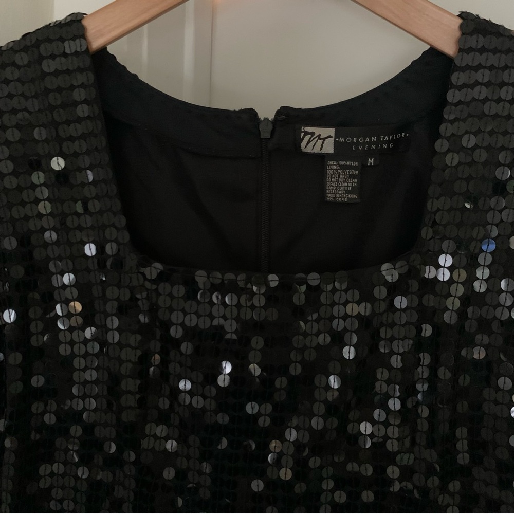 Morgan Taylor Evening Sequin Black Dress - Picture 2 of 4
